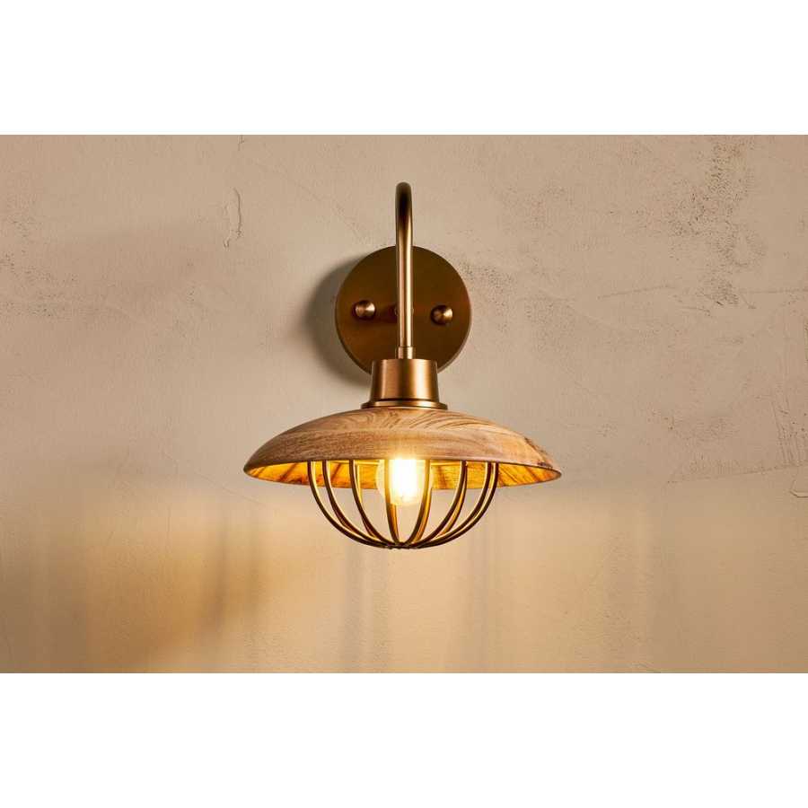 Nkuku Chakai Wall Light - Natural & Antique Brass