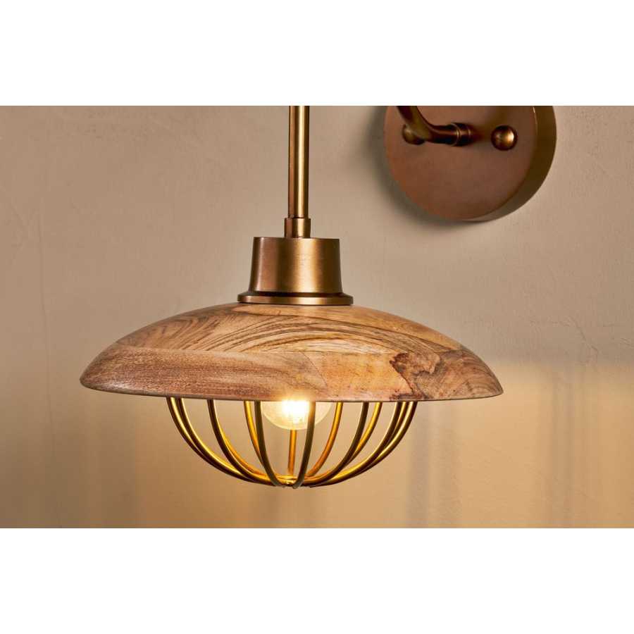 Nkuku Chakai Wall Light - Natural & Antique Brass