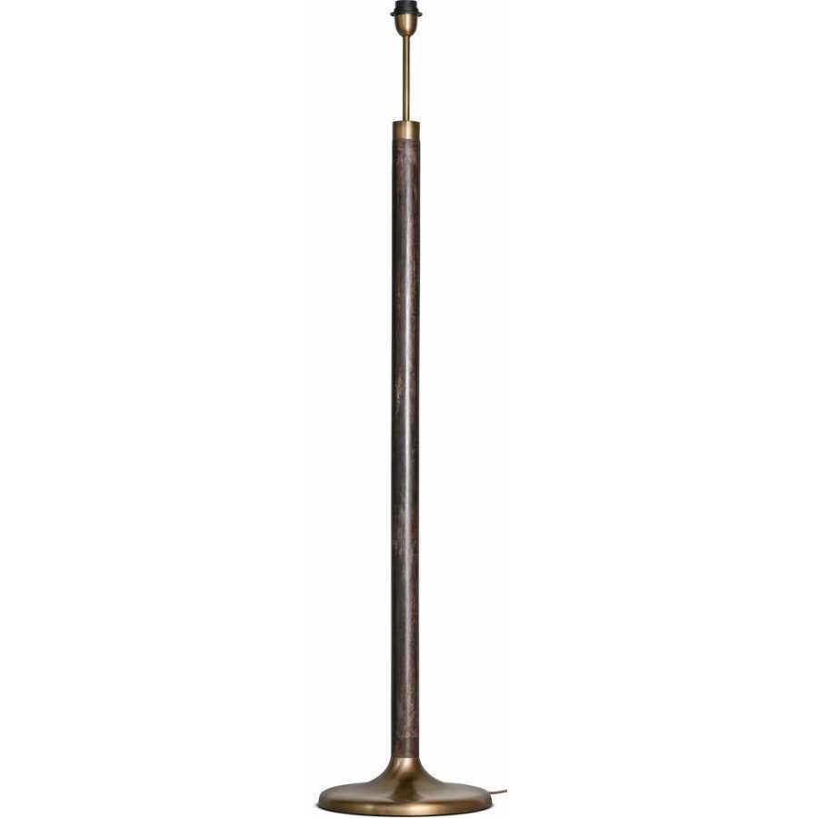 Nkuku Digha Floor Lamp Base - Dark Stain & Antique Brass