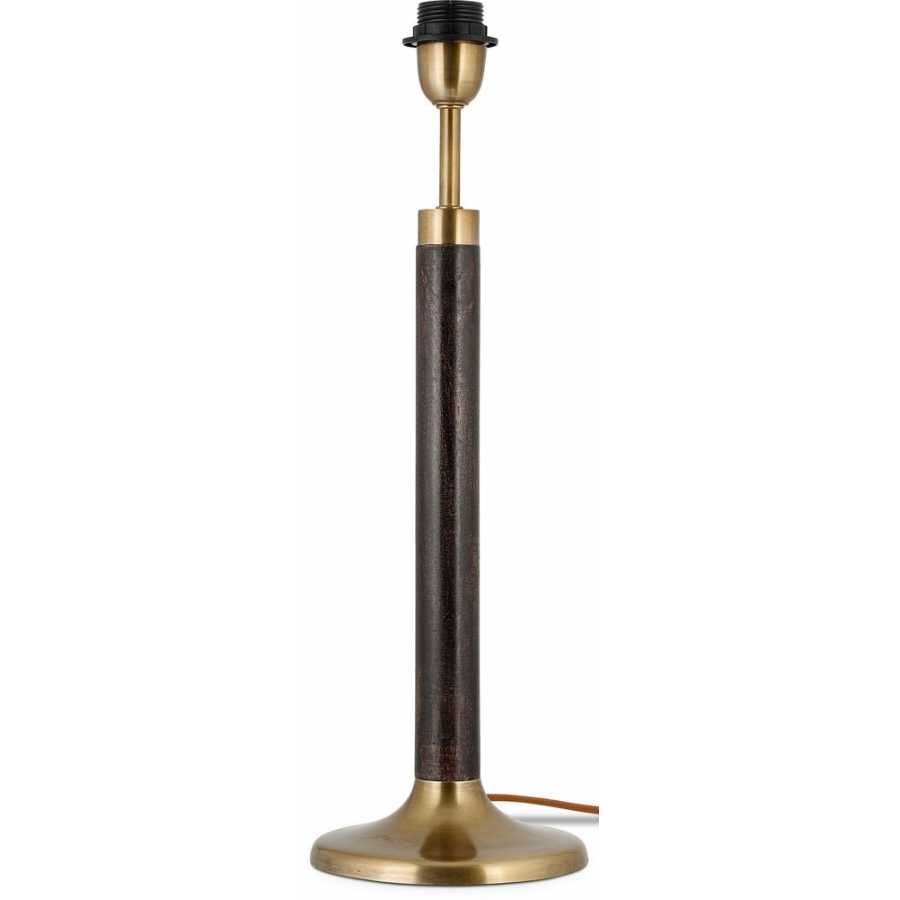 Nkuku Digha Table Lamp Base - Dark Stain & Antique Brass