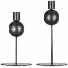 Nkuku Endo Candlesticks - Set of 2 - Black