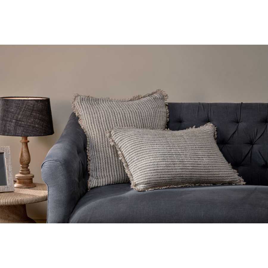 Nkuku Gili Square Cushion Cover - Dark Green & Natural