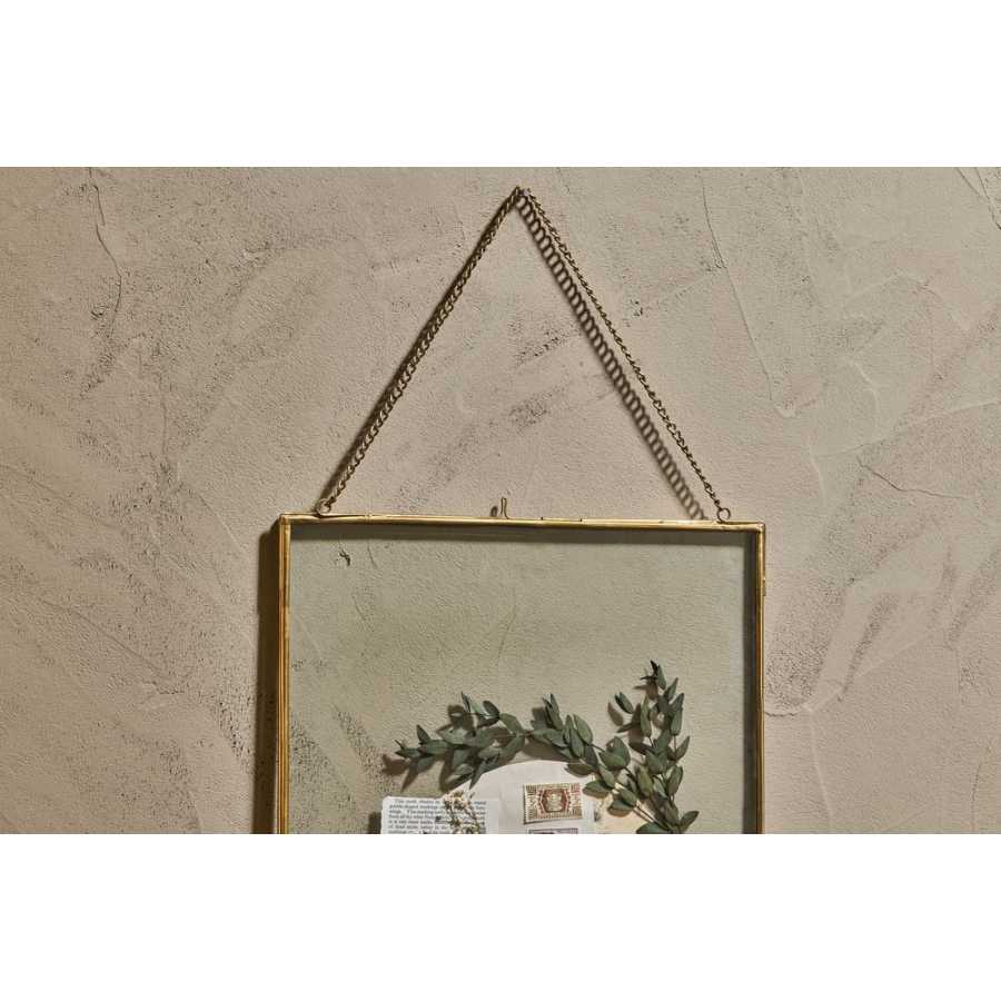 Nkuku Kiko Rectangular Xl Wall Frame - Antique Brass - Small