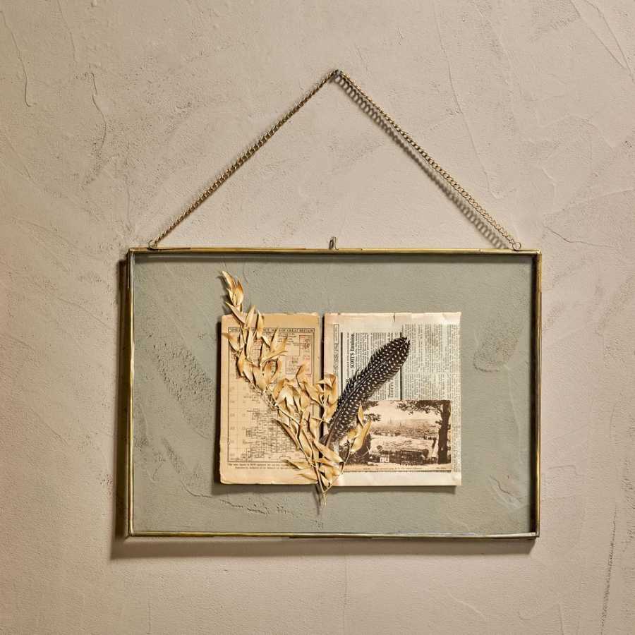 Nkuku Kiko Rectangular Xl Wall Frame - Antique Brass - Large