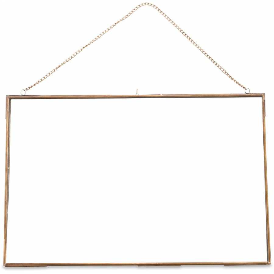 Nkuku Kiko Rectangular Xl Wall Frame - Antique Brass - Large