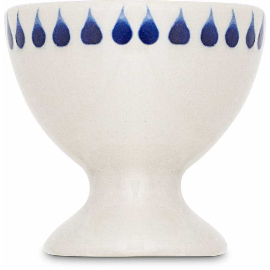 Nkuku Indigo Drop Egg Cups - Set of 2 - Cream & Indigo