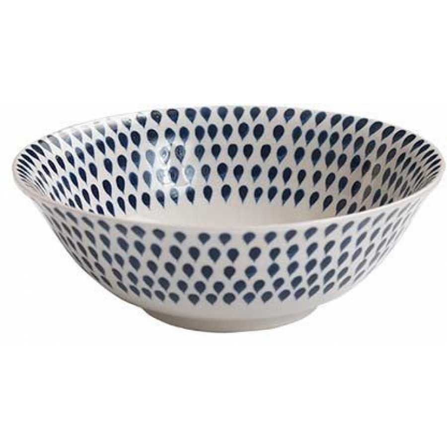 Nkuku Indigo Drop Dinner Set - Set of 12 - Cream & Indigo