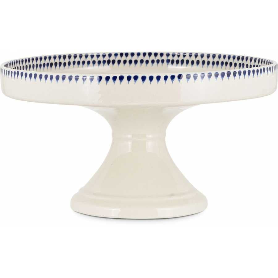 Nkuku Indigo Drop Cake Stand - Cream & Indigo