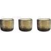 Nkuku Irda Tealight Holders - Set of 3 - Smoke Brown