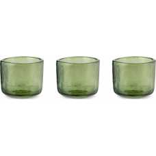 Nkuku Irda Tealight Holders - Set of 3 - Dark Emerald