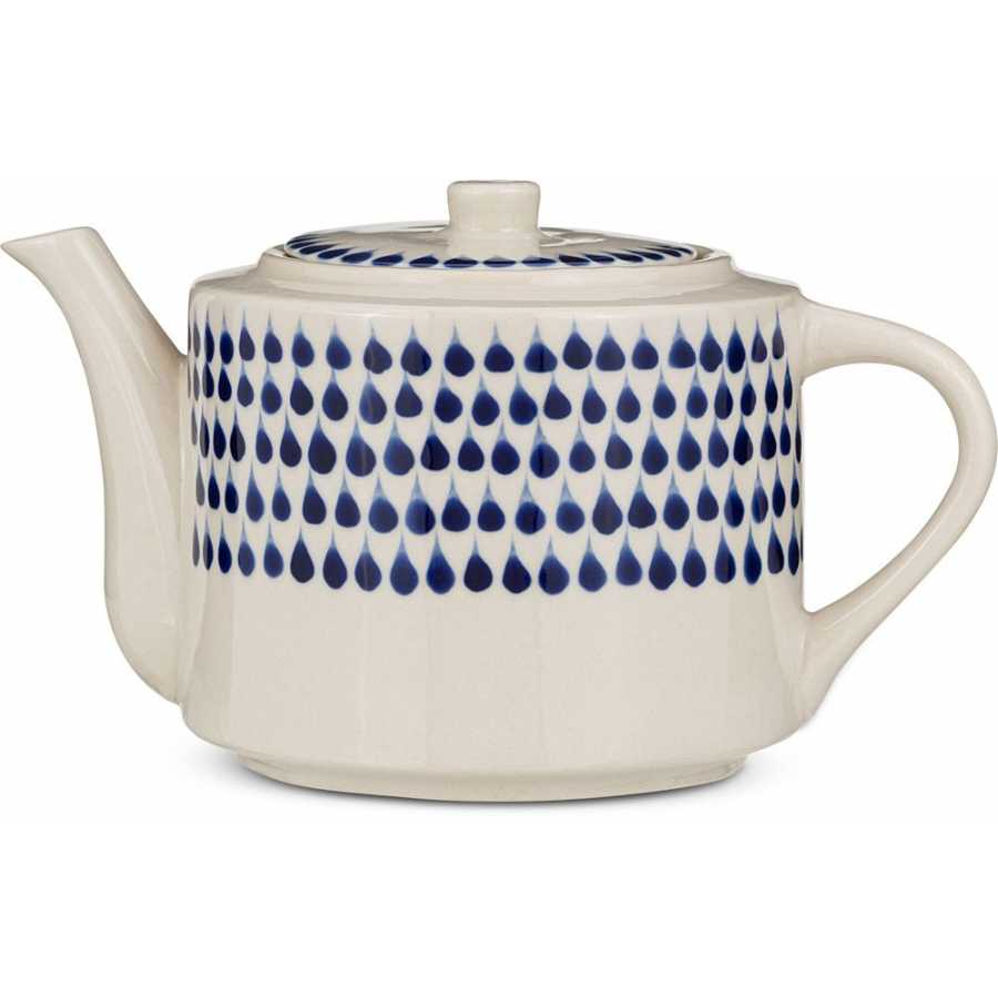 Nkuku Indigo Drop Teapot - Cream & Indigo