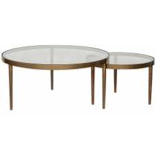 Nkuku Jiya Nest of Coffee Tables - Set of 2 - Brass