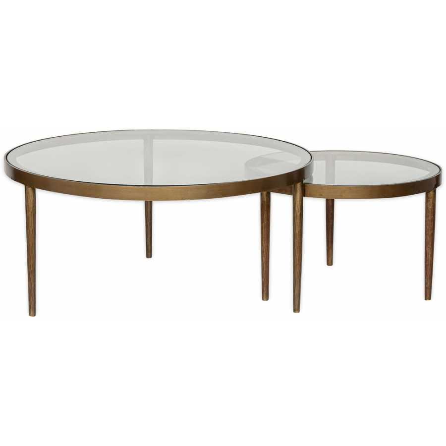 Nkuku Jiya Nest of Coffee Tables - Set of 2 - Brass