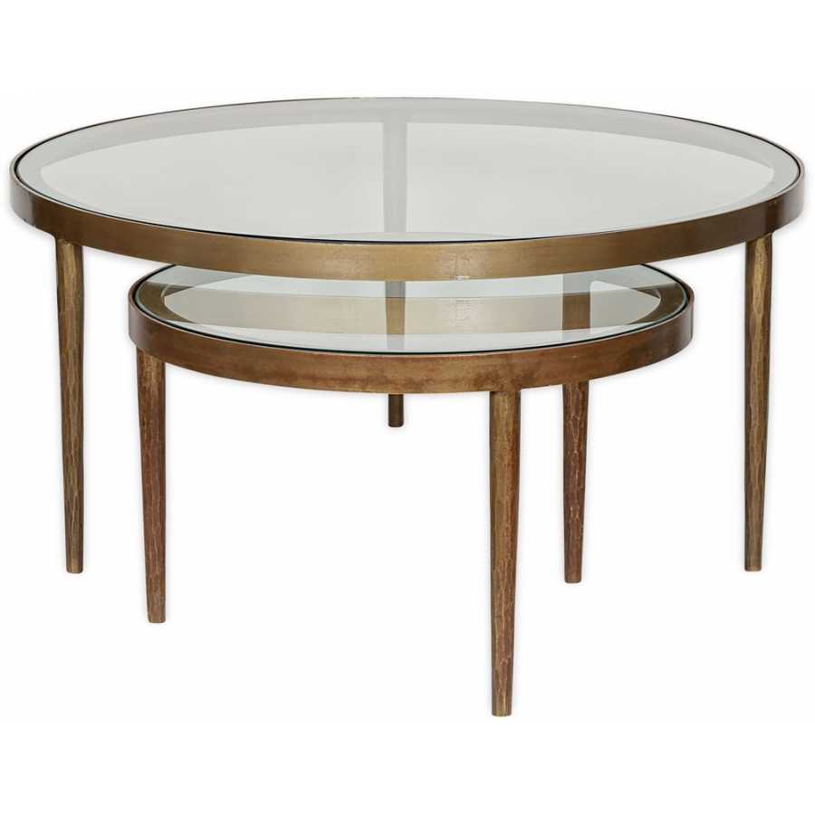 Nkuku Jiya Nest of Coffee Tables - Set of 2 - Brass