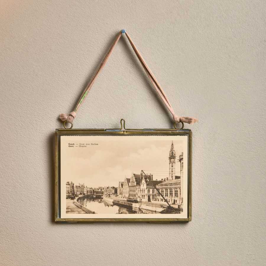 Nkuku Kiko Rectangular Wall Frame - Antique Brass - Small