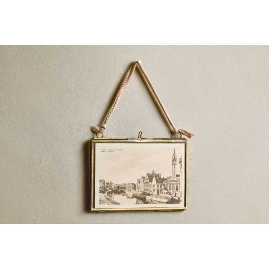 Nkuku Kiko Rectangular Wall Frame - Antique Brass - Small