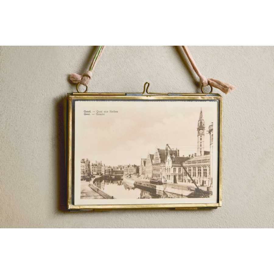 Nkuku Kiko Rectangular Wall Frame - Antique Brass - Small