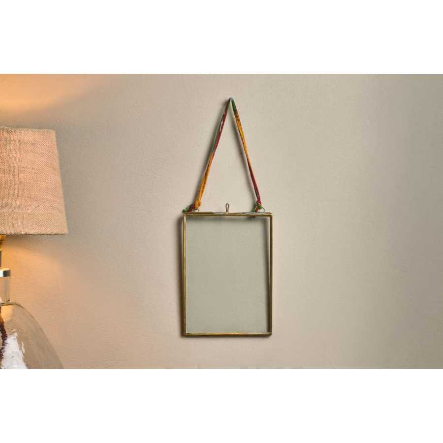 Nkuku Kiko Rectangular Wall Frame - Antique Brass - Medium