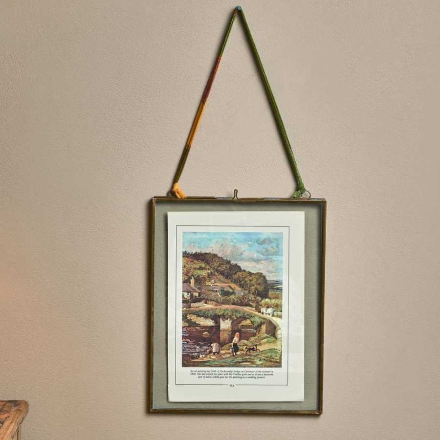 Nkuku Kiko Rectangular Wall Frame - Antique Brass - Large