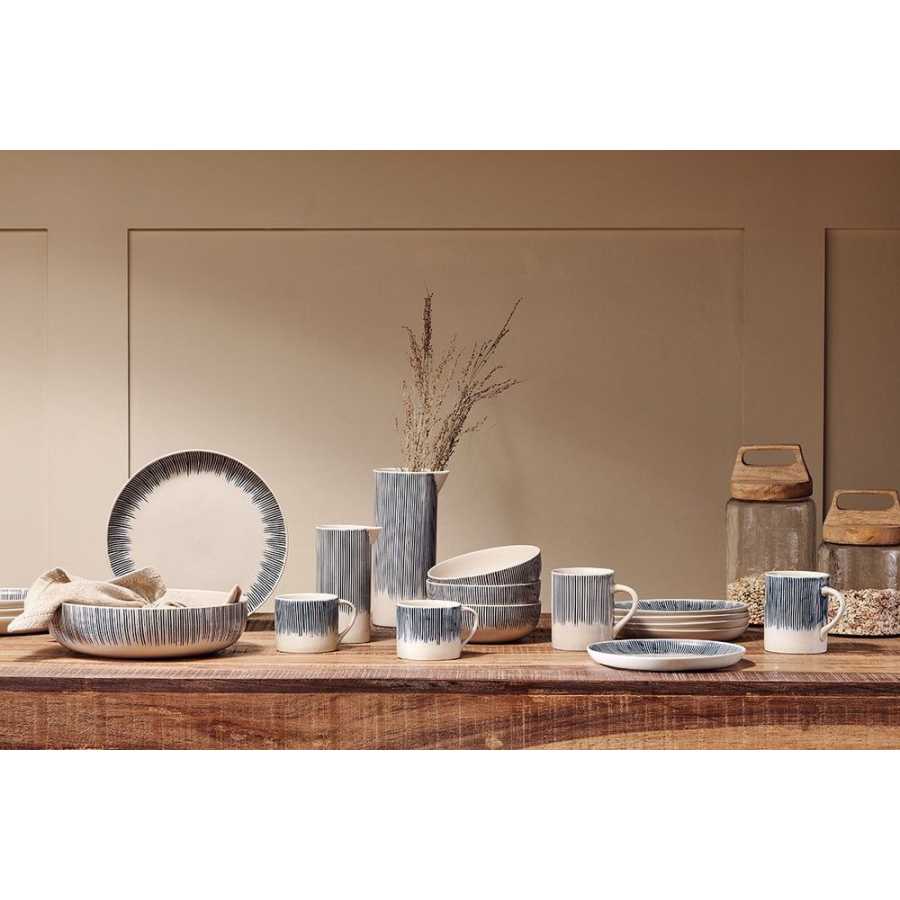 Nkuku Karuma Dinner Set - Set of 12 - Blue & White