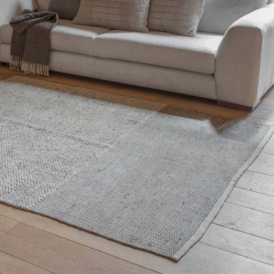 Nkuku Kufr Rug - Soft Blue & Brown