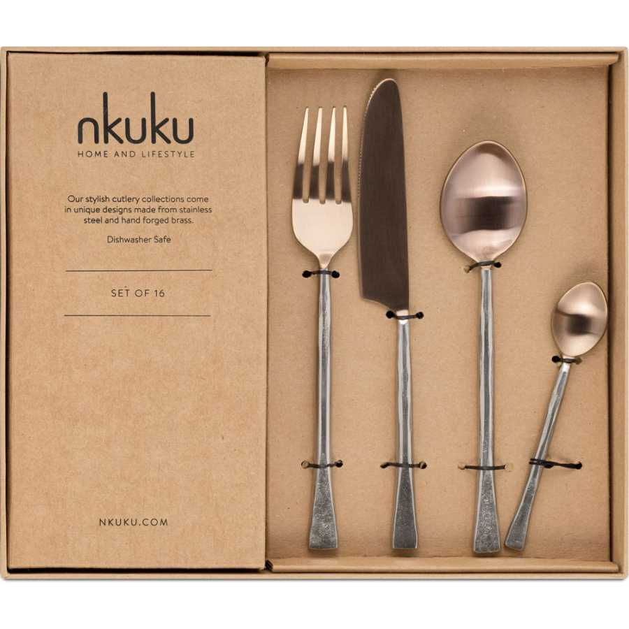 Nkuku Usa Cutlery - Set of 16 - Copper