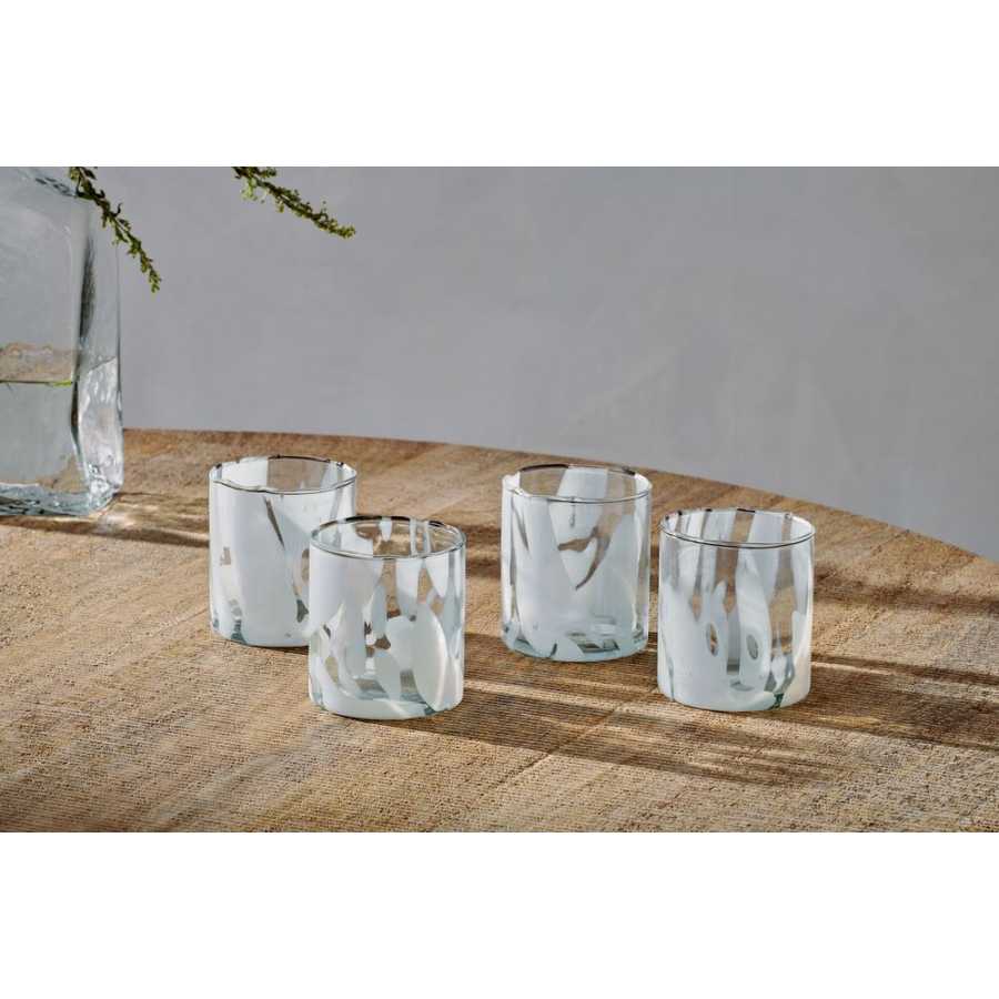 Nkuku Lohara Tumbler Glasses - Set of 4 - White