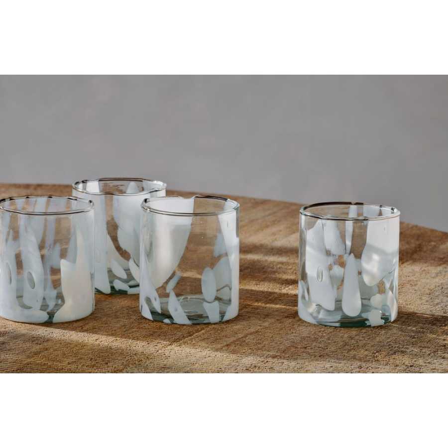 Nkuku Lohara Tumbler Glasses - Set of 4 - White