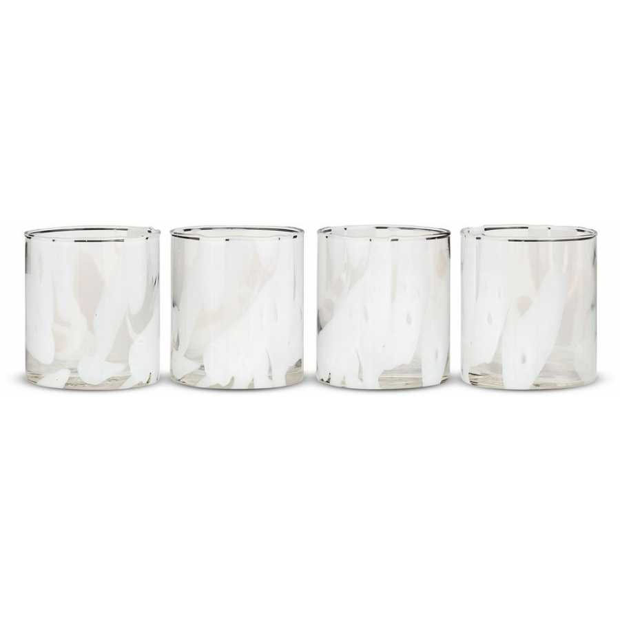 Nkuku Lohara Tumbler Glasses - Set of 4 - White