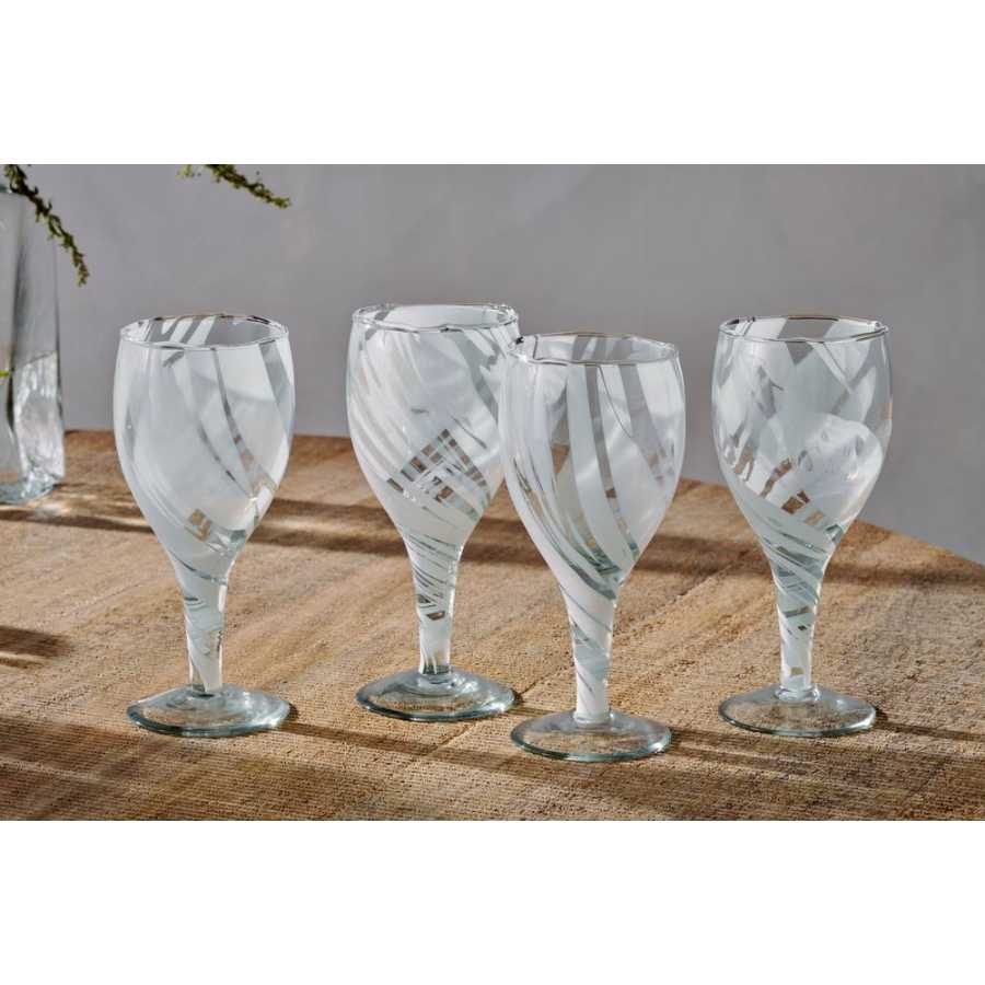 Nkuku Lohara Wine Glasses - Set of 4 - White