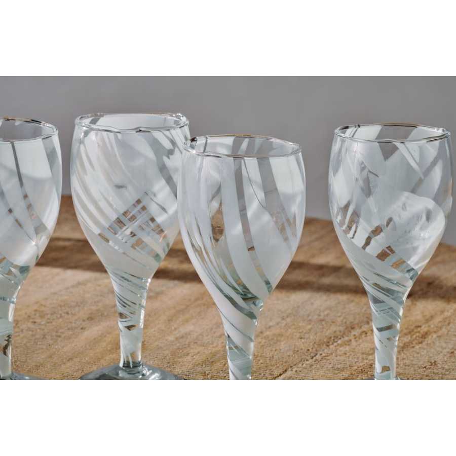 Nkuku Lohara Wine Glasses - Set of 4 - White