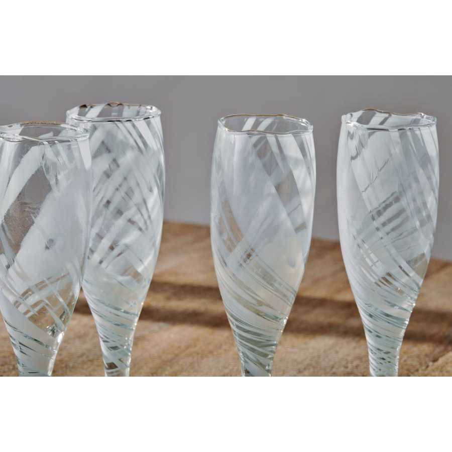 Nkuku Lohara Champagne Flutes - Set of 4 - White