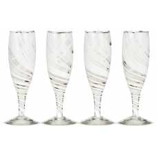 Nkuku Lohara Champagne Flutes - Set of 4 - White