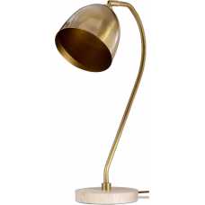 Nkuku Mahra Table Lamp - Antique Brass & Brown Marble