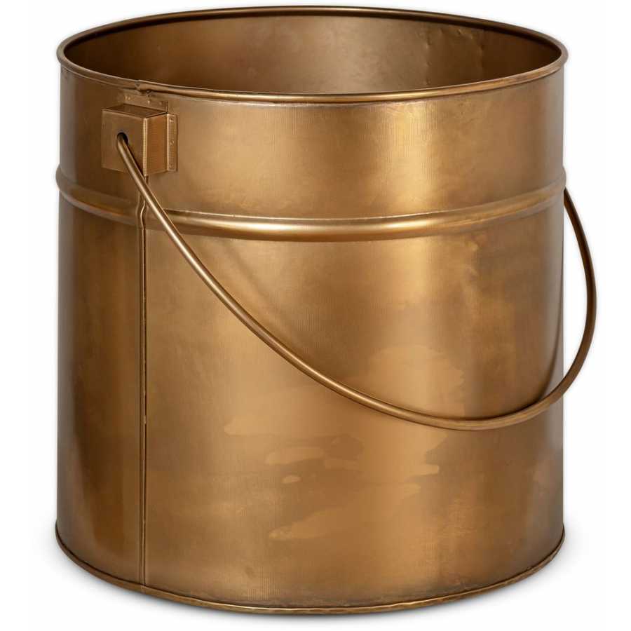 Nkuku Mosat Fireside Bucket - Antique Brass