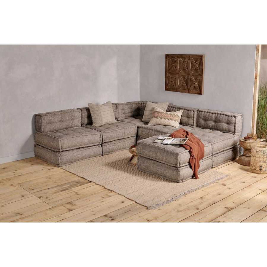 Nkuku Nadeeka Footstool Module - Soft Grey