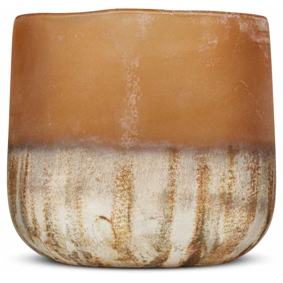 Nkuku Ngolo Tealight Holder - Amber - Large