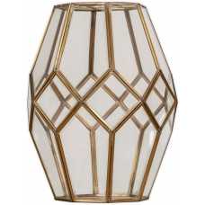 Nkuku Nazat Pendant Lamp Shade - Antique Brass & Clear