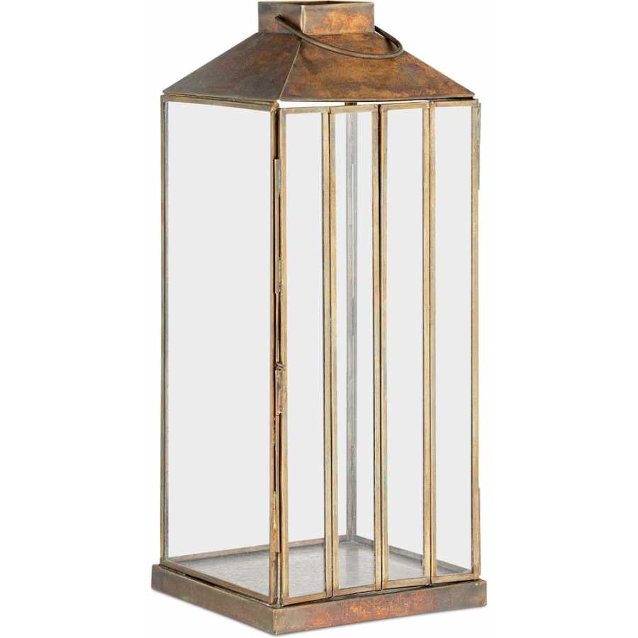 Nkuku Nampo Hurricane Lantern - Aged Antique - Large