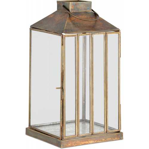 Nkuku Nampo Hurricane Lantern - Aged Antique