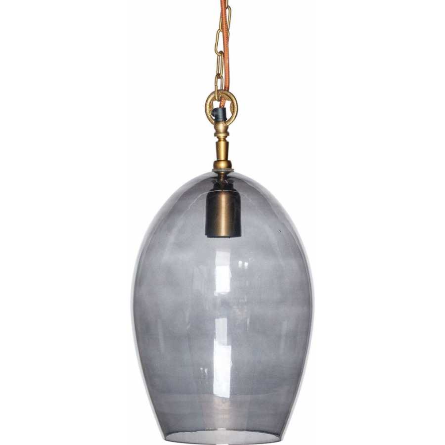 Nkuku Otoro Oval Pendant Light - Smoke - Small