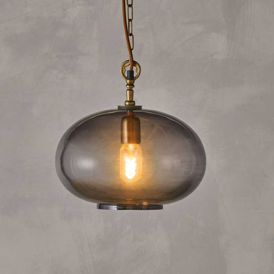 Nkuku Otoro Round Pendant Light - Smoke - Small