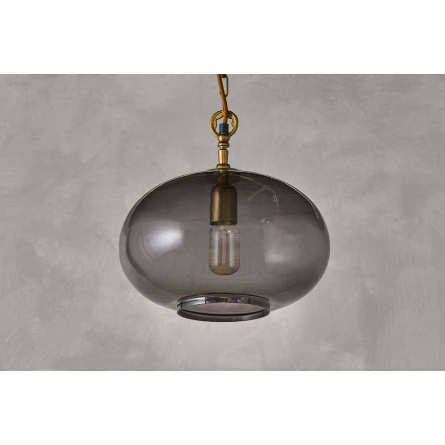 Nkuku Otoro Round Pendant Light - Smoke - Small