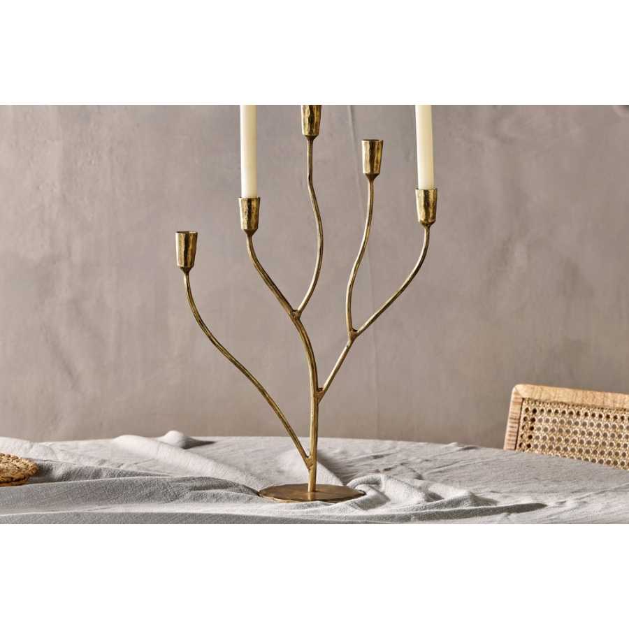 Nkuku Palani 5 Candelabra - Antique Brass