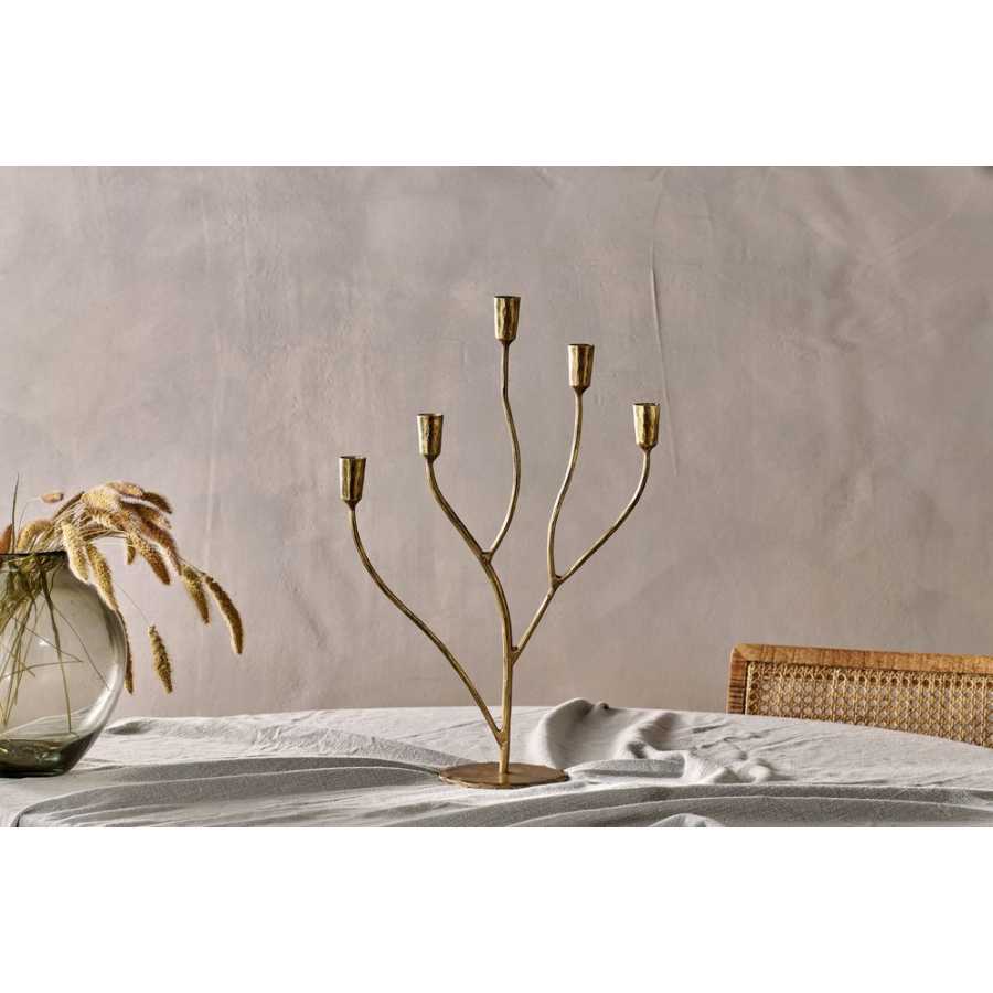 Nkuku Palani 5 Candelabra - Antique Brass