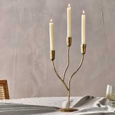 Nkuku Palani 3 Candelabra - Antique Brass