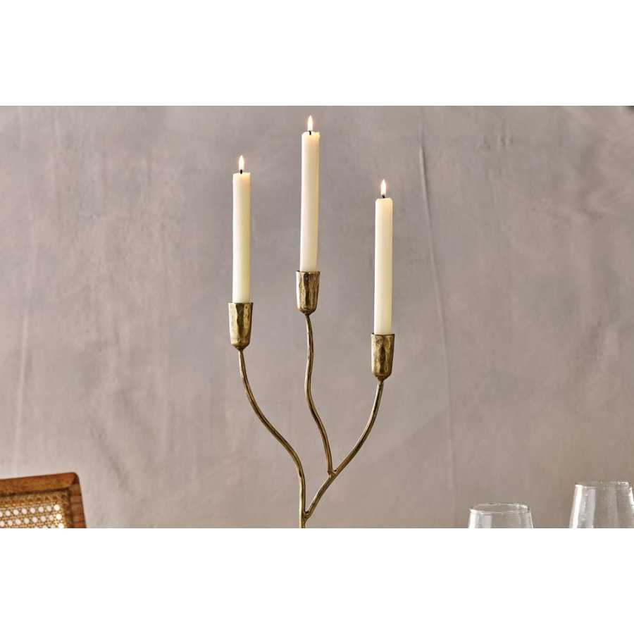 Nkuku Palani 3 Candelabra - Antique Brass