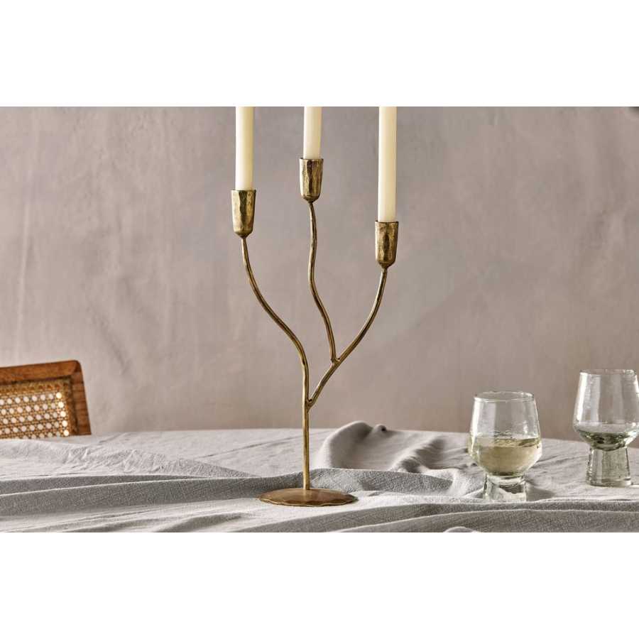 Nkuku Palani 3 Candelabra - Antique Brass