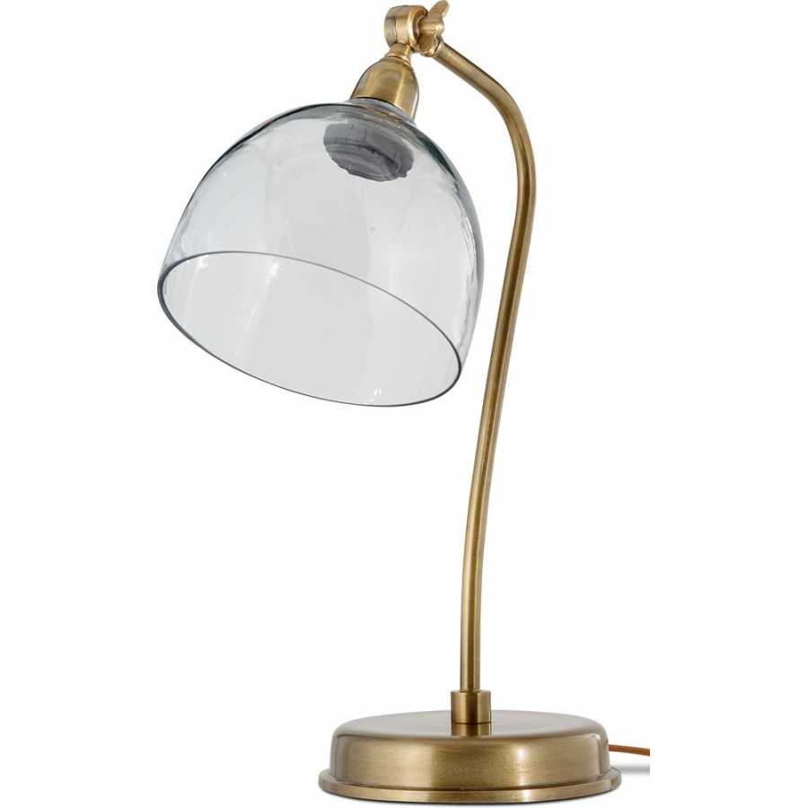 Nkuku Purnia Table Lamp - Antique Brass & Clear