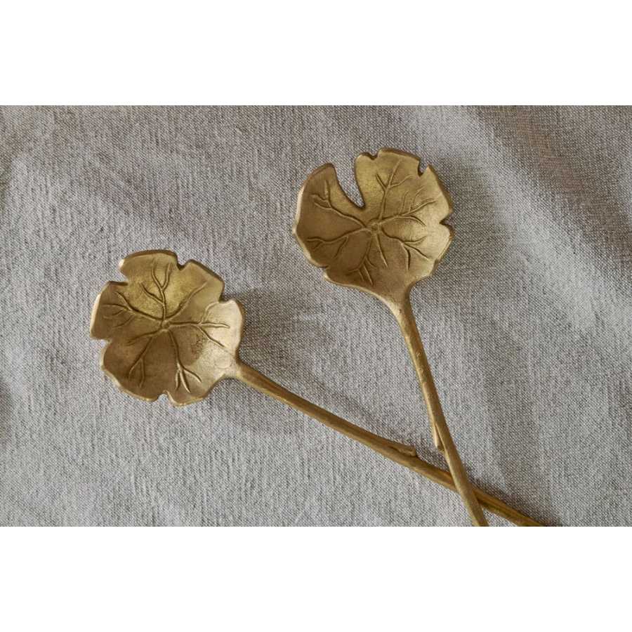 Nkuku Prakriti Salad Servers - Set of 2 - Brushed Gold